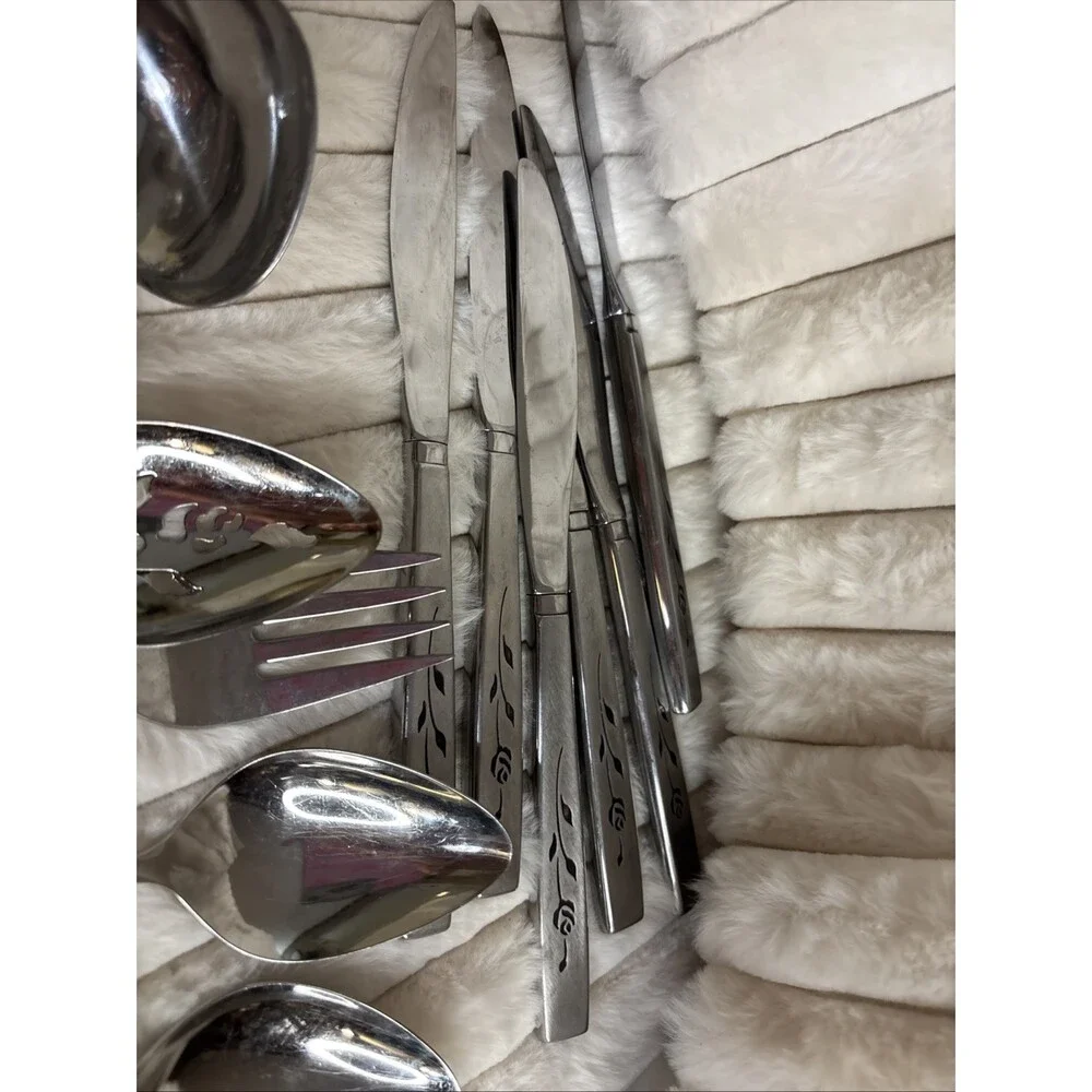 Vintage Oneida Capistrano Stainless Flatware Set 42 Pieces Rare Hostess Serving